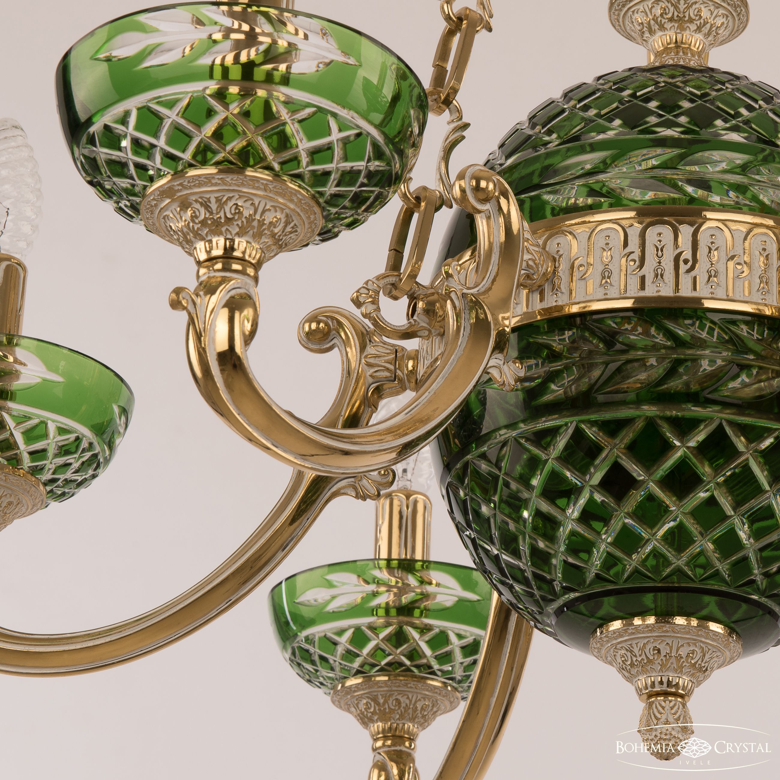 Подвесная люстра Bohemia Ivele Crystal Verona 72009P/6/175 GW P Clear-Green/H-1J Y8 FL2S