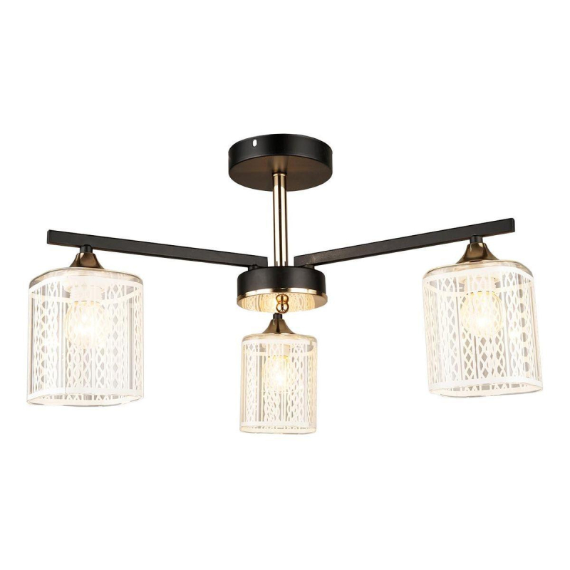 Люстра на штанге IMEX MD.4092-3-S BK+AB