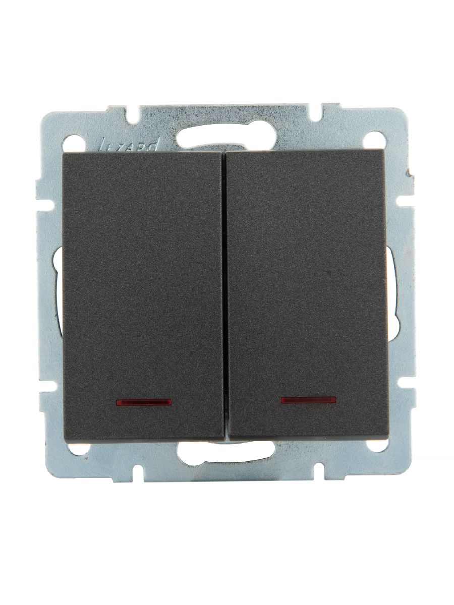 Выключатель двойной с подсветкой Lezard Rain 703-4188-112