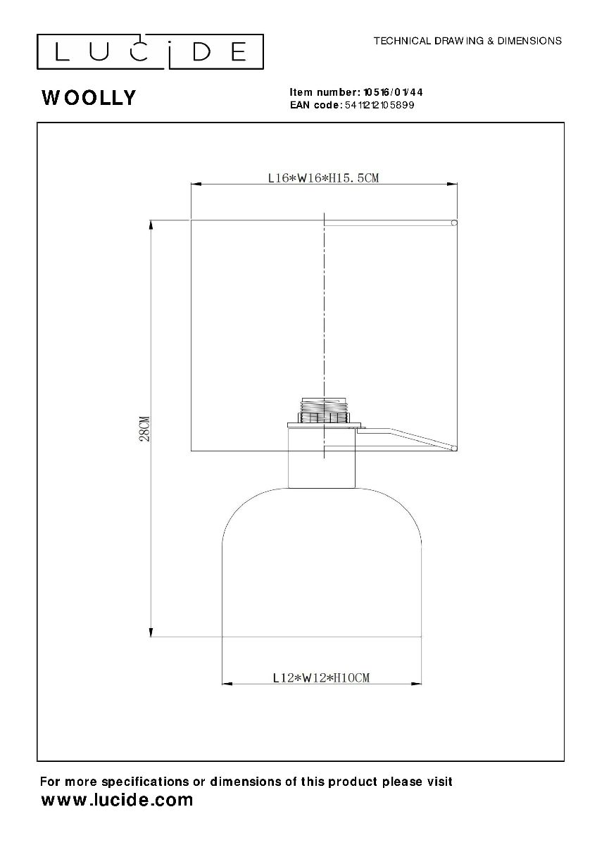 Настольная лампа Lucide Woolly 10516/01/44