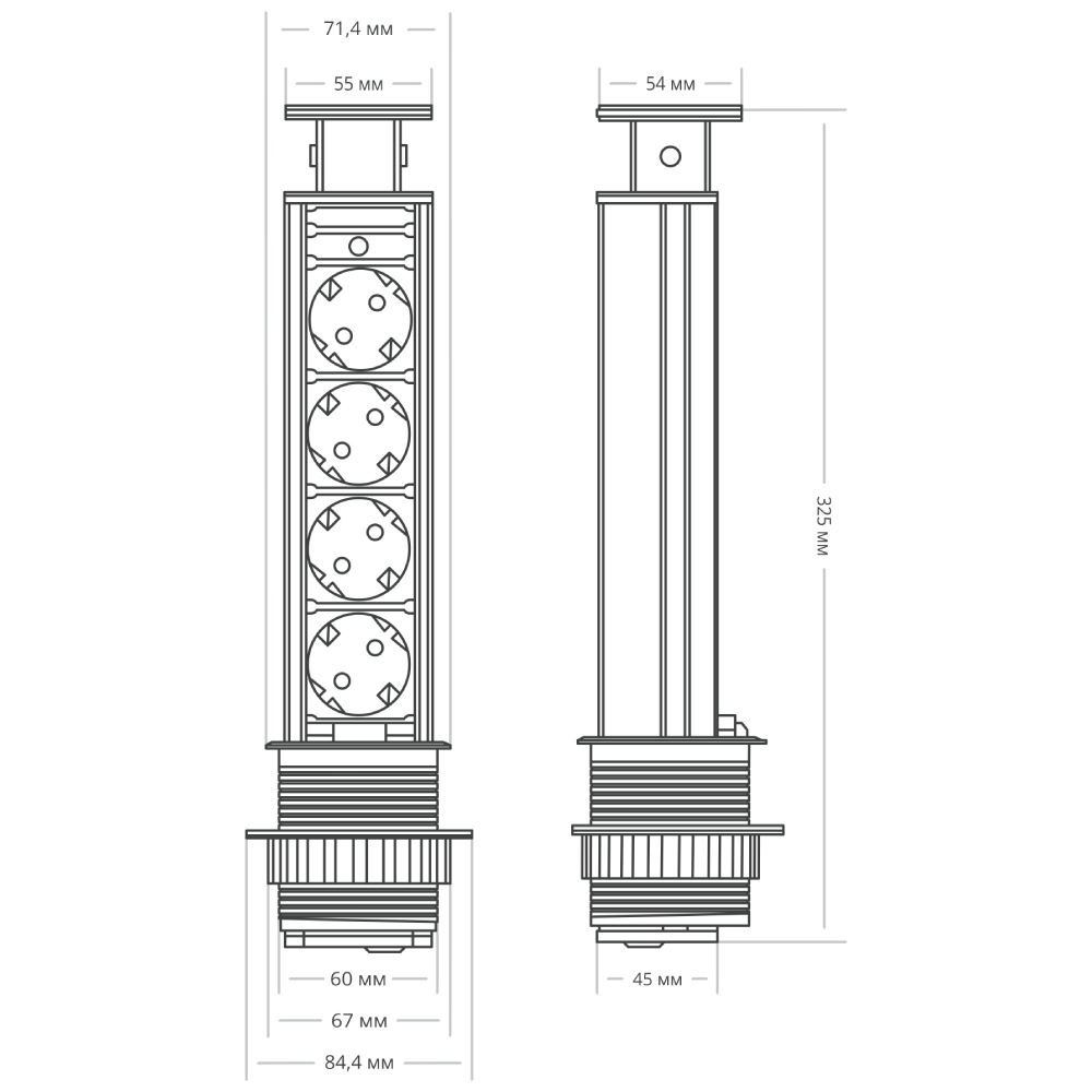 Блок розеток 105S Mebax 00-00001168