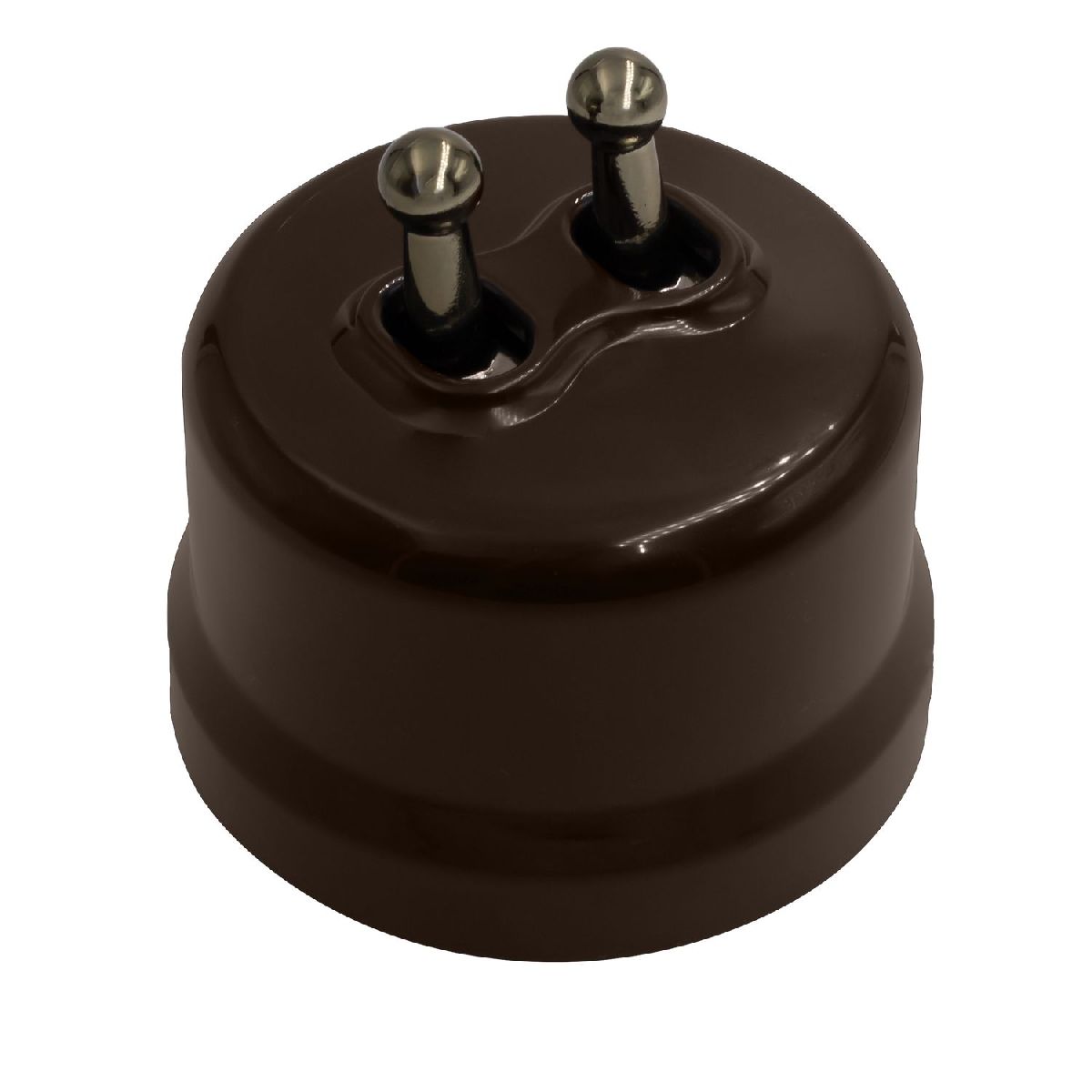 Выключатель двухклавишный тумблерный Bironi Лизетта B1-232-22-B