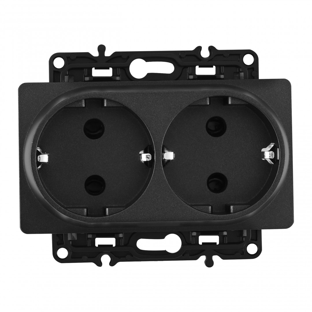 Розетка двойная с заземлением Arte Milano 217.40-2.black
