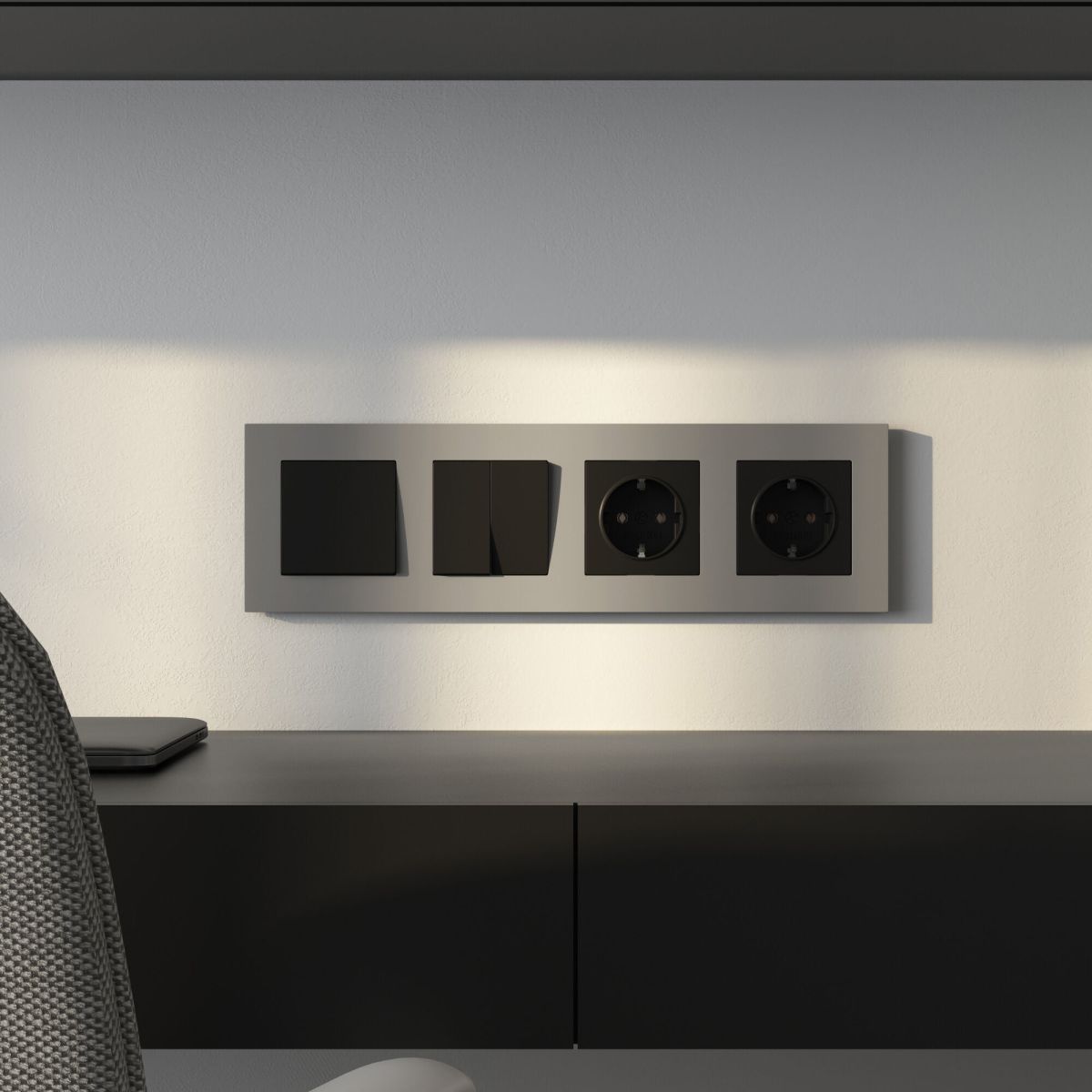 Рамка на 4 поста Werkel Slab (дымчатый софт) W0042917 4690389218453 a071628