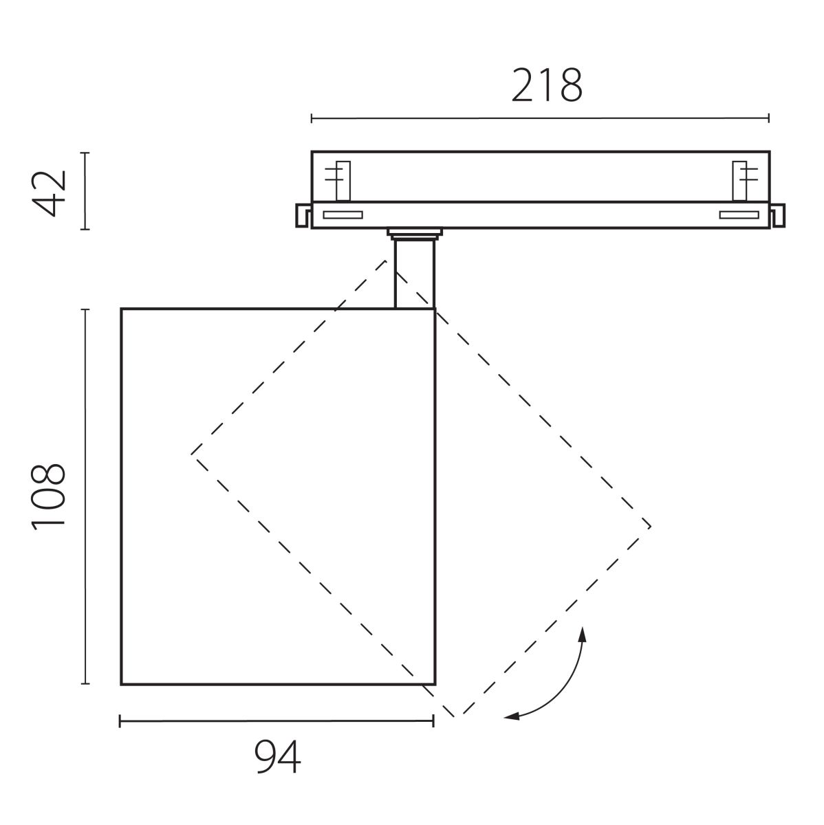 Трековый трехфазный светильник Quattro LED с управлением DALI Lightstar Alta Base A5436DALI