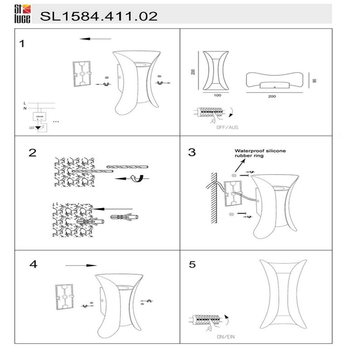 Уличный настенный светодиодный светильник ST Luce Cosetto SL1584.411.02