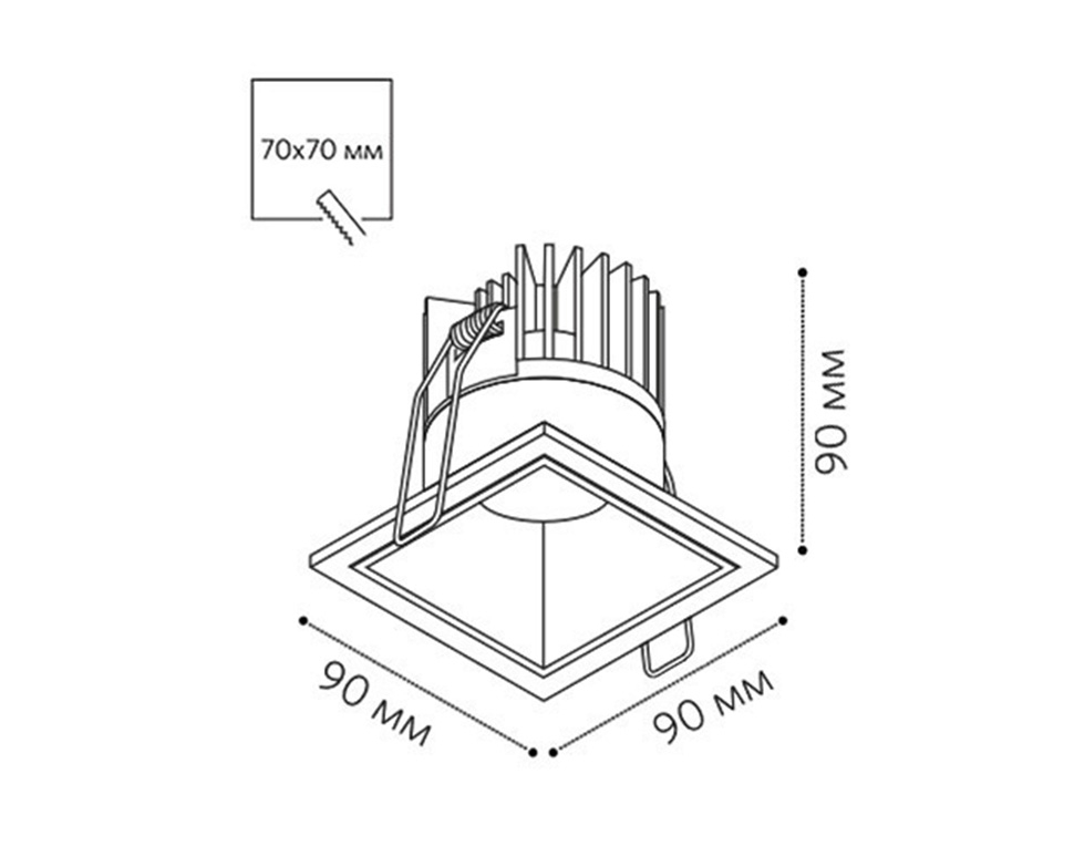 Встраиваемый светильник Italline IT06-6020 black 3000K