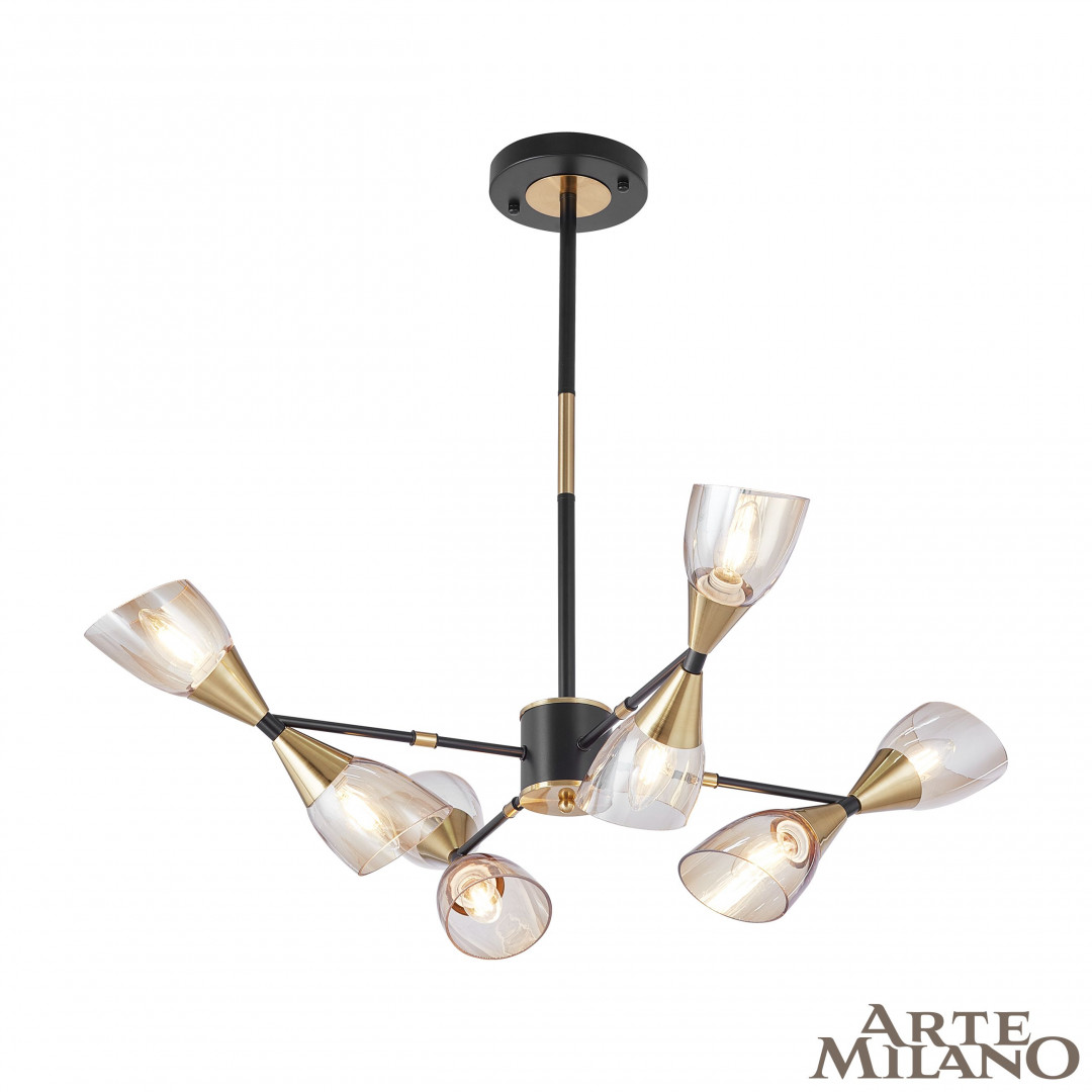Люстра на штанге Arte Milano Neapolis 276708/8 BK/GD