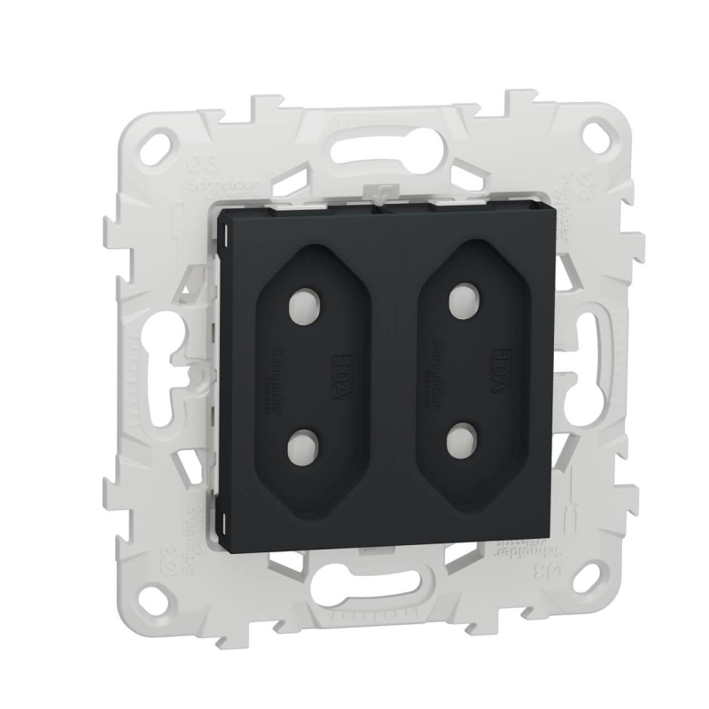 Розетка двойная Schneider Electric Unica New б/з со шторками NU503154