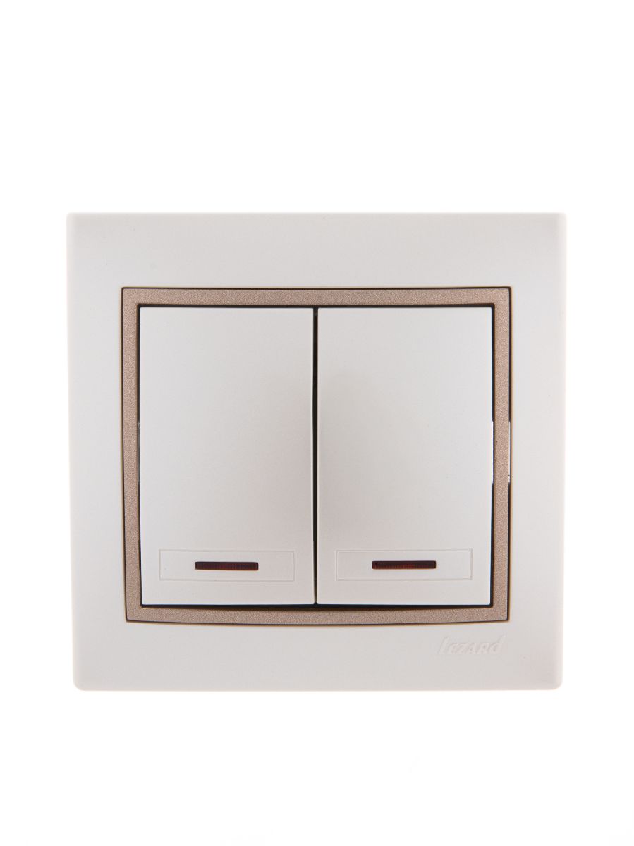 Выключатель двойной с подсветкой Lezard Mira 701-3031-112