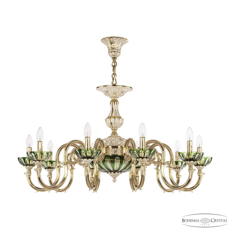 Подвесная люстра Bohemia Ivele Crystal Verona 72203P/10/300 GW P Clear-Green/H-1H