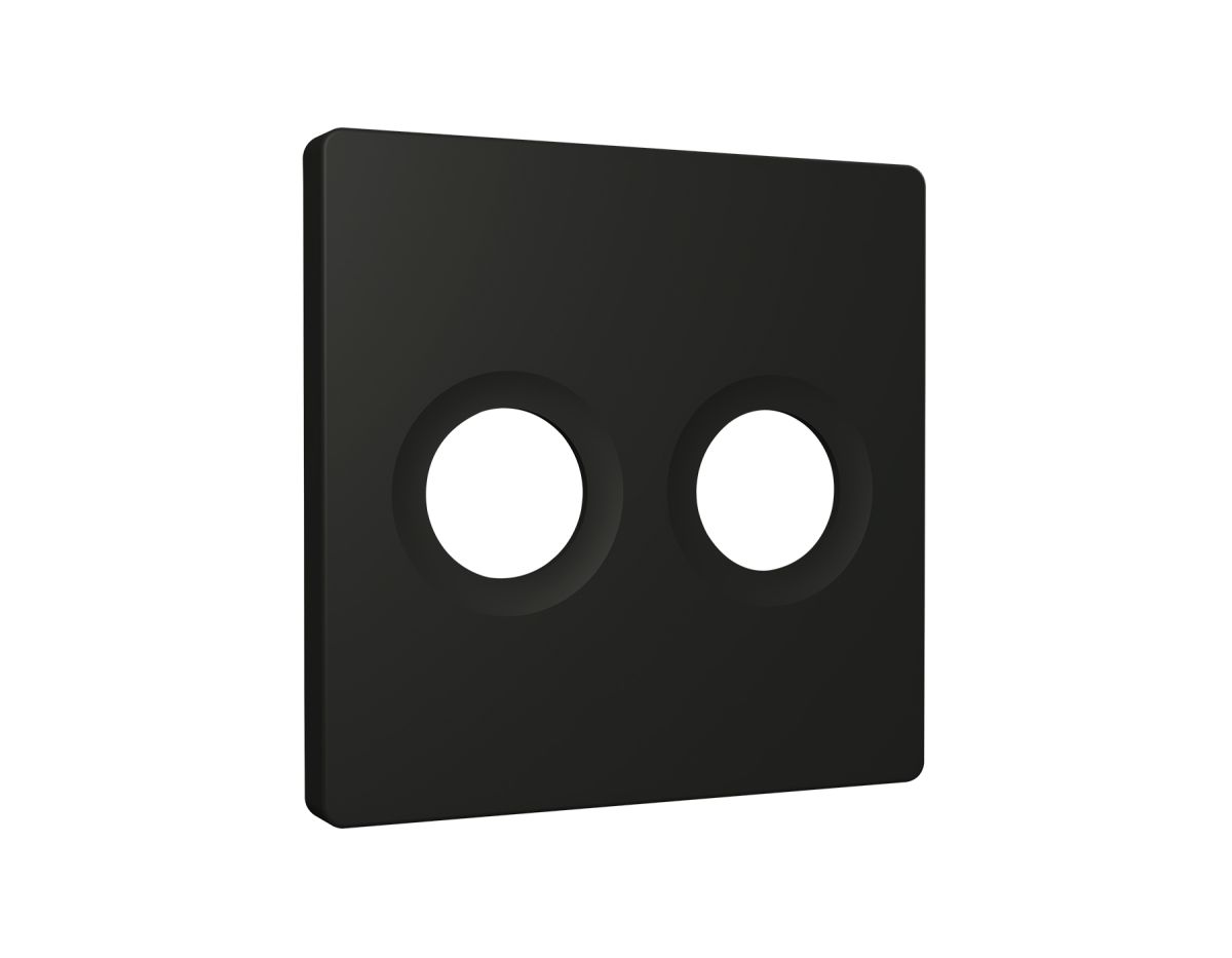 Лицевая панель Alfa (Черный матовый) для TV двойной розетки Quant Ambrella Volt AP8133