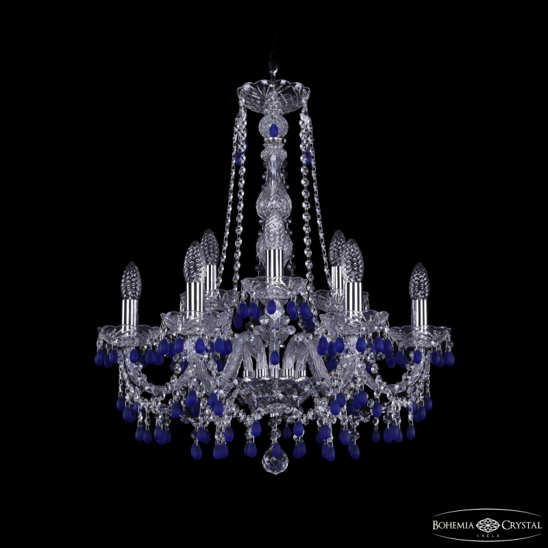 Подвесная люстра Bohemia Ivele Crystal 1410/6+3/195/h-63 Ni V3001