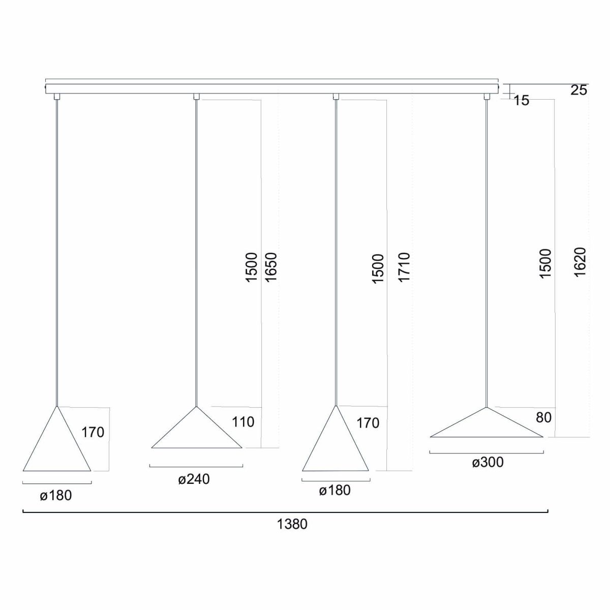 Подвесная люстра Mantra Cono 9458