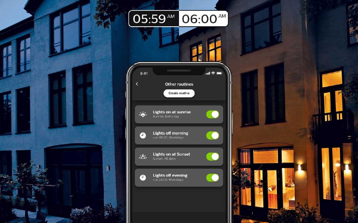 Набор из 3 белых ламп, блока управления и диммера Philips Hue E27 9W 929001821620