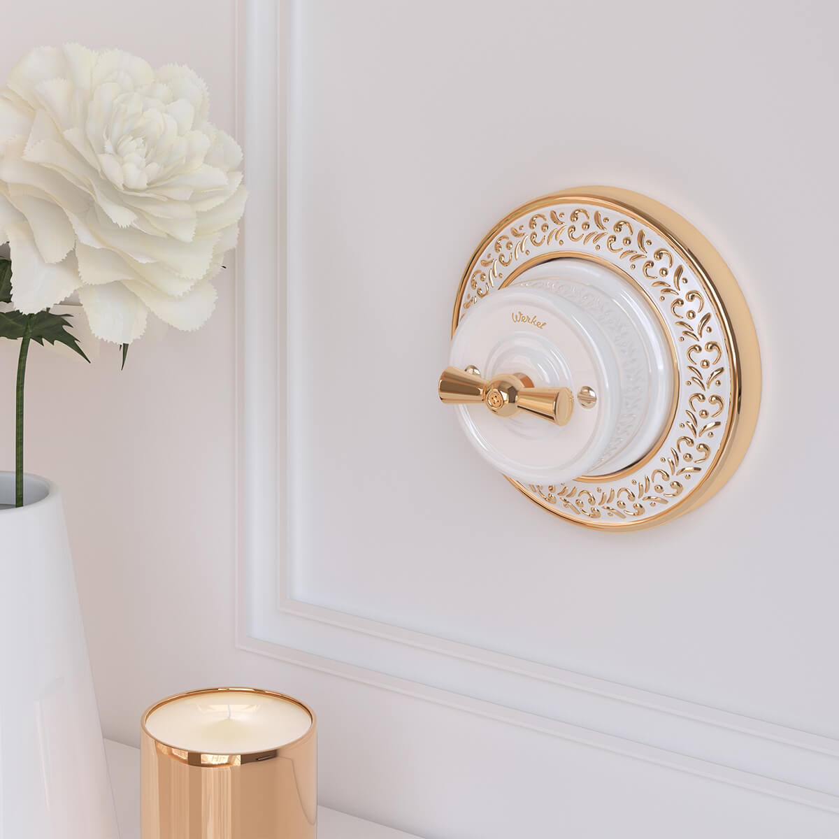 Рамка Werkel Antik Runda на 1 пост белое золото WL70-frame-01 4690389106477