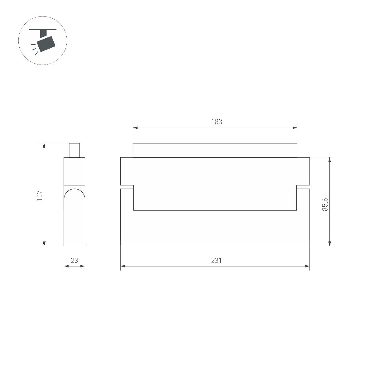 Трековый светильник Arlight MAG-ORIENT-FLAT-FOLD-S230-12W Day4000 (WH, 80 deg, 48V) 035856(1)