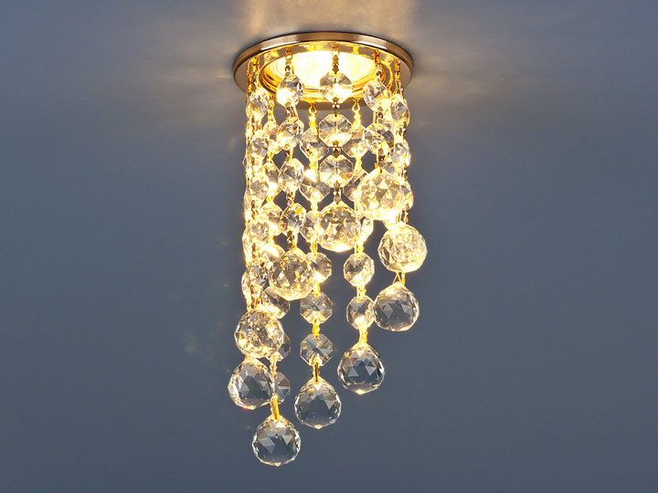 Встраиваемый светильник Elektrostandard 205C C GD/WH золото/прозрачный 4690389057588