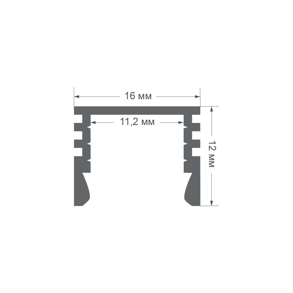 Профиль П-образный накладной Apeyron ширина ленты до 10мм 08-09-01Ч
