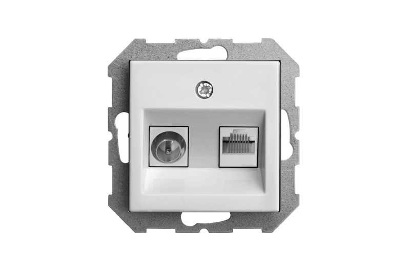 Розетка телевизионная и компьютерная Liregus Epsilon 28-023