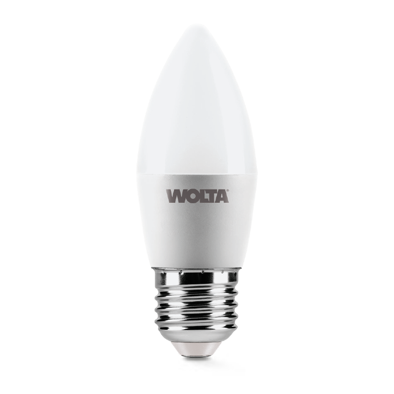 Светодиодная лампа WOLTA 7.5Вт 6500K E27 свеча матовая 25WC7.5E27