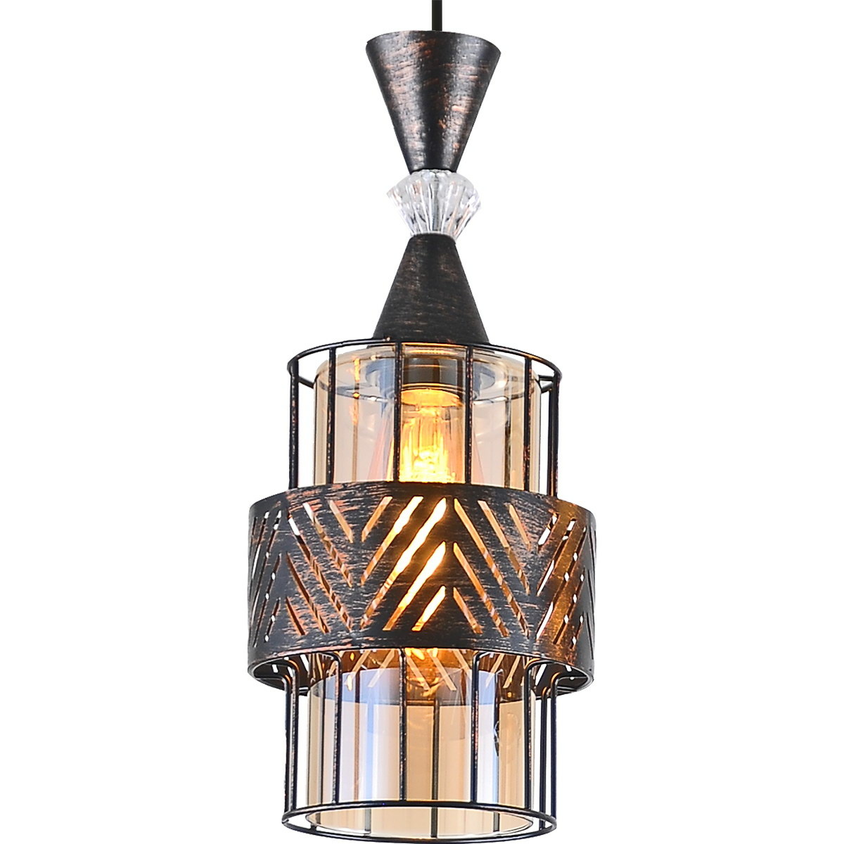 Подвесной светильник Reluce 03116-0.9-01 BK+PATINA GOLD