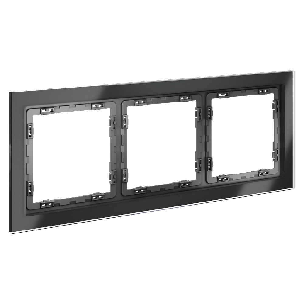 Рамка на 3 поста Voltum S70 VLS110307 (графит, стекло)