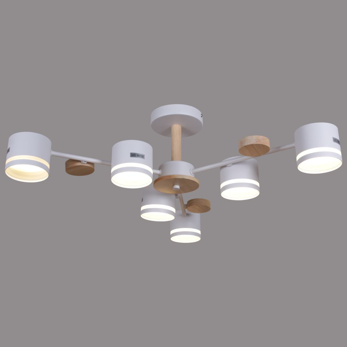 Люстра на штанге Reluce 68730-0.3-06 GX53 WH+WOOD