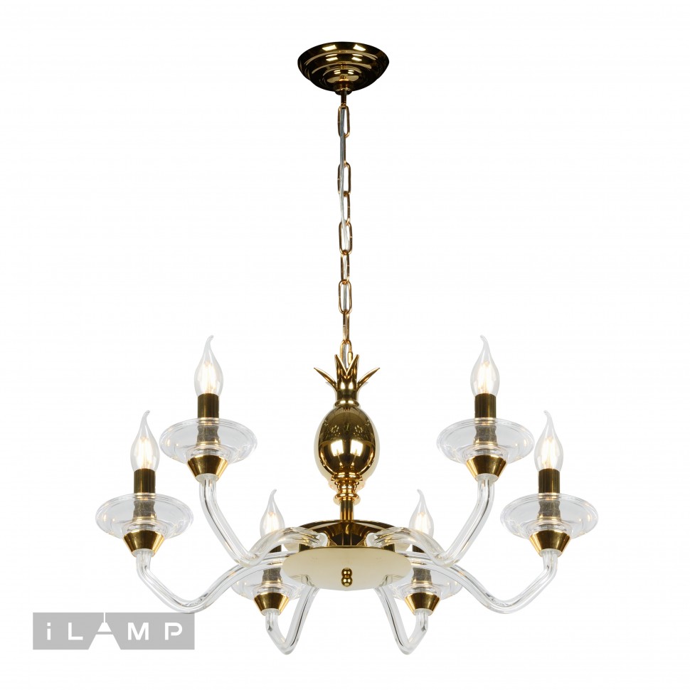 Подвесная люстра неоклассика iLamp Flo YT2049-6 GD+Cear