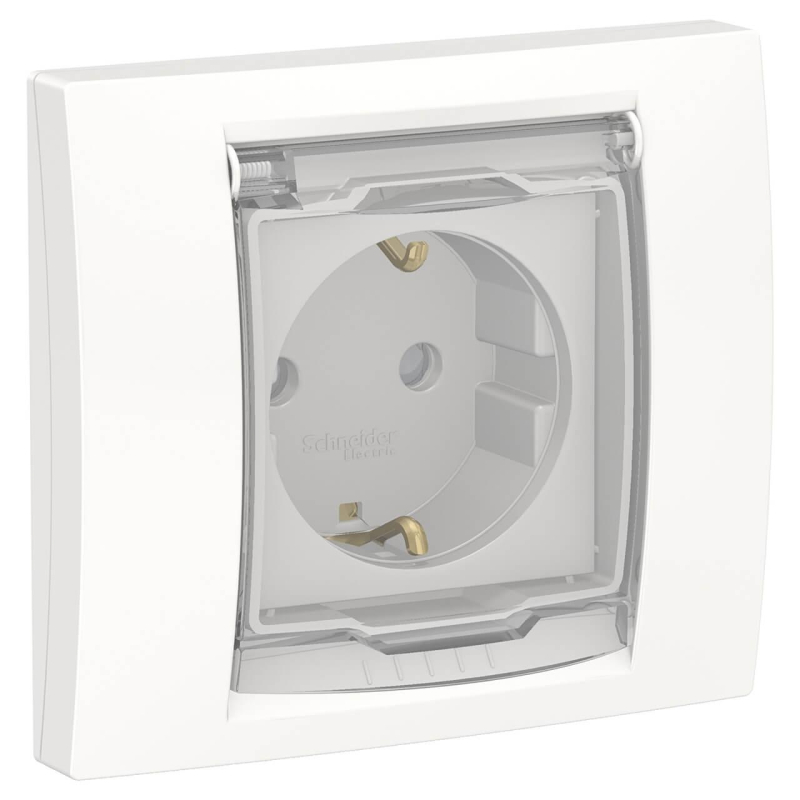 Розетка Schneider Electric Unica New с/з со шторками NU003718