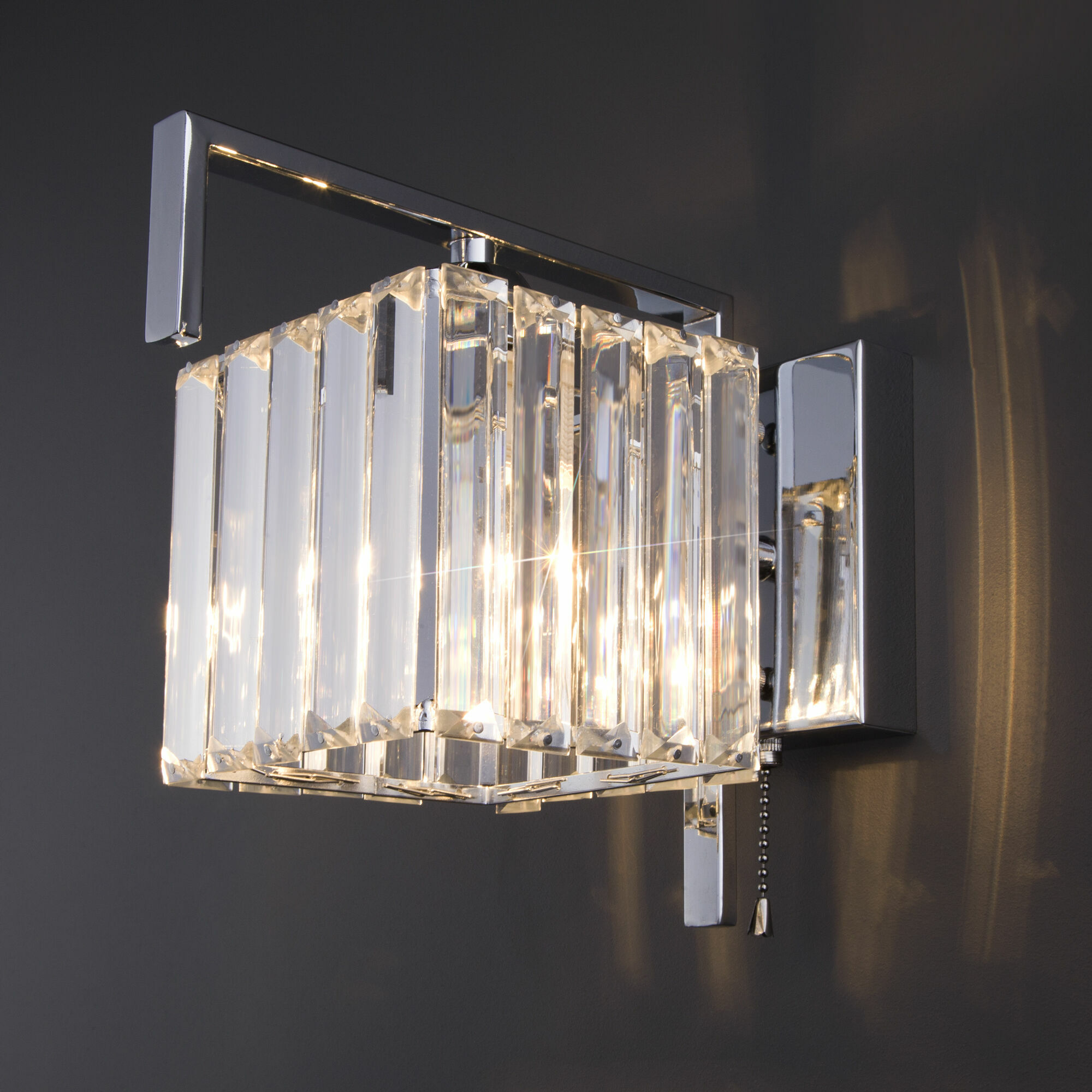 Хрустальное бра Eurosvet April 10126/1 хром/прозрачный хрусталь Strotskis (10117/1)