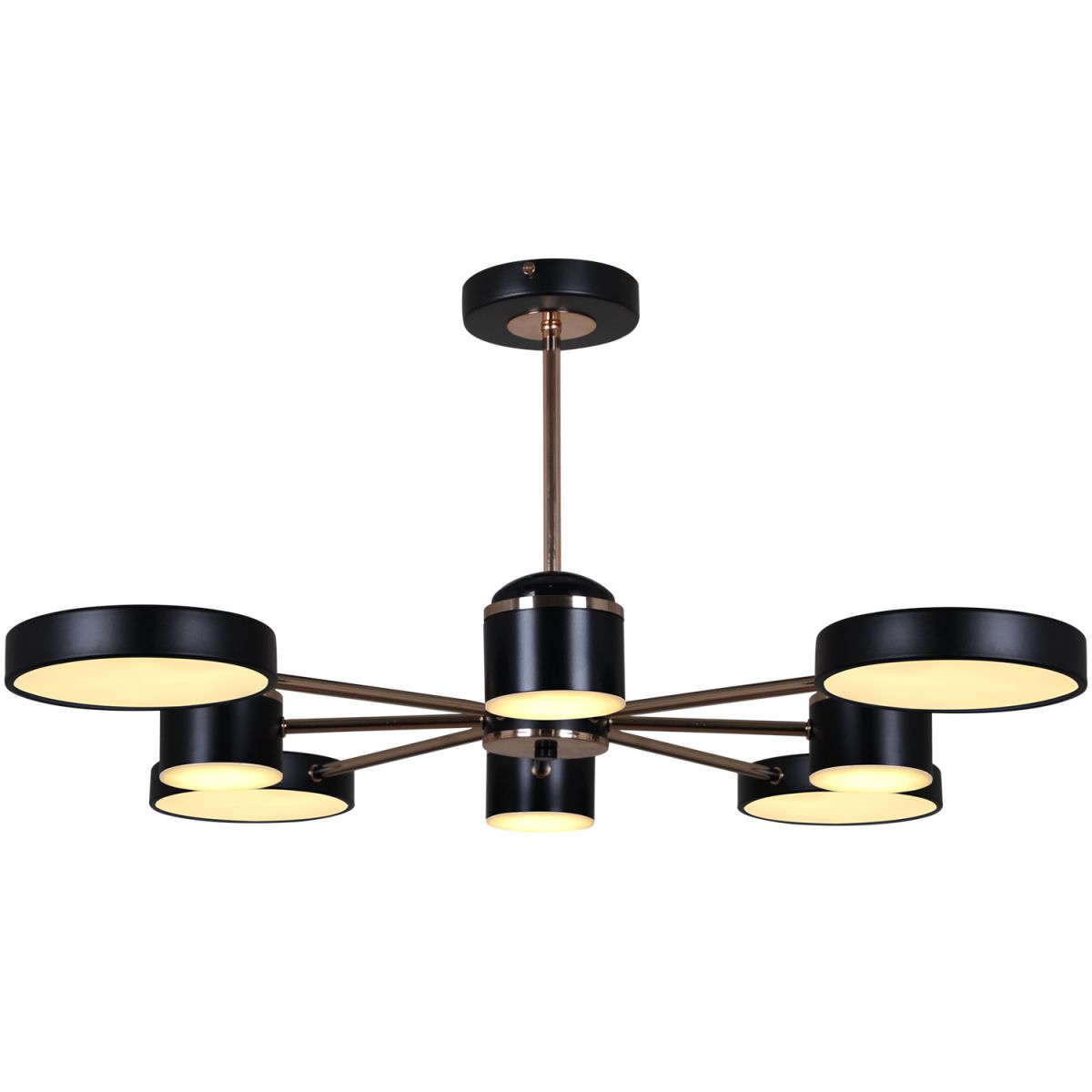 Люстра на штанге Reluce 13289-4.3-08 BK+GD CR