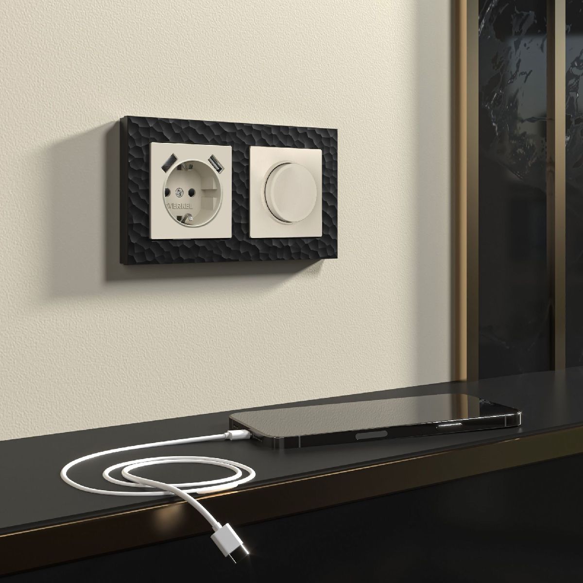 Розетка с заземлением, шторками и USBх2 Werkel 4690389192005 W1171562 a062426