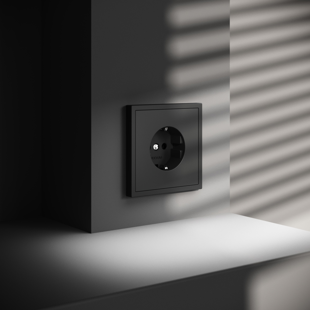 Розетка Voltum S70 VLS040108 (черный матовый)