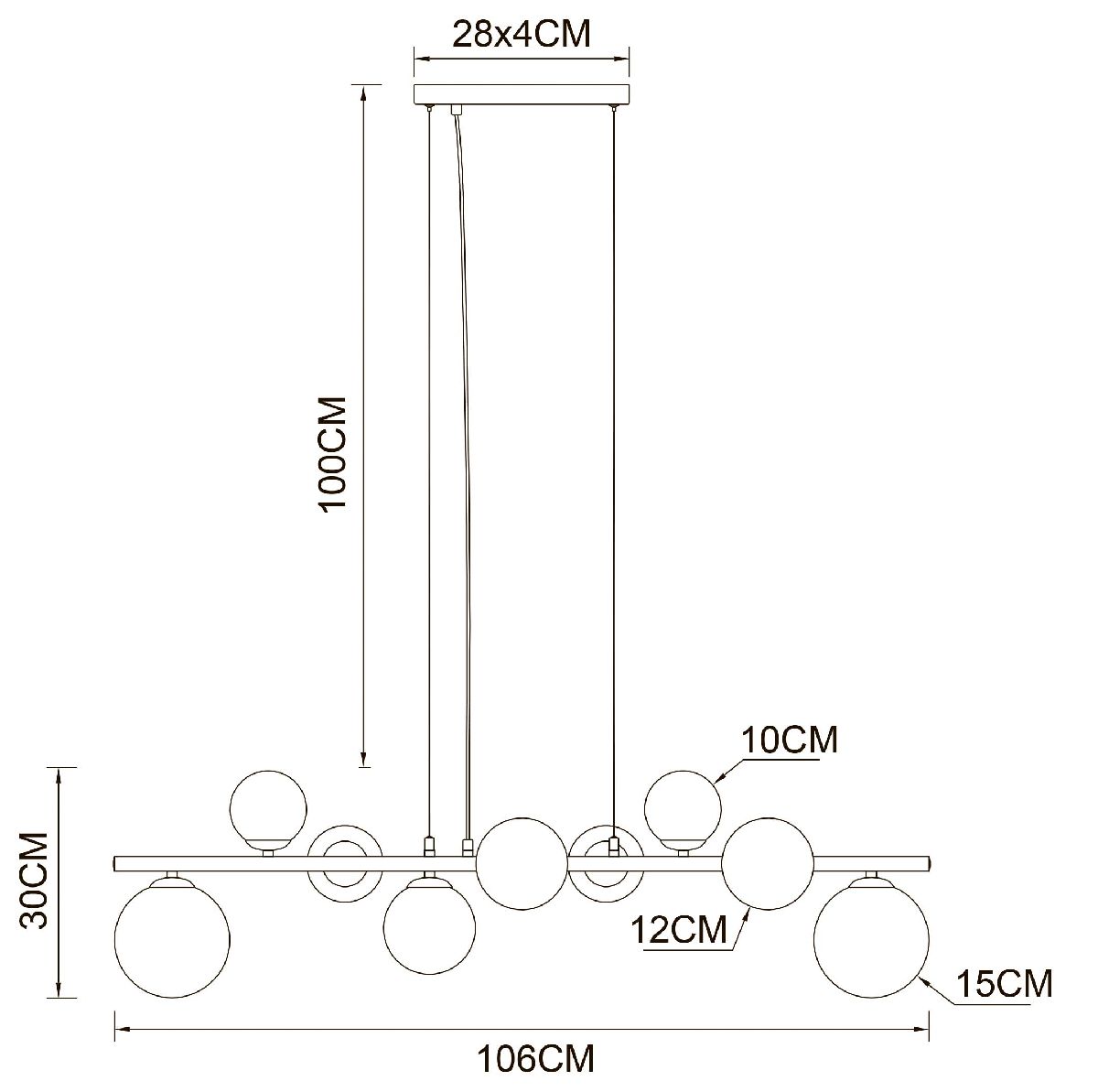 Подвесная люстра Arte Lamp Gemini A2243SP-9PB