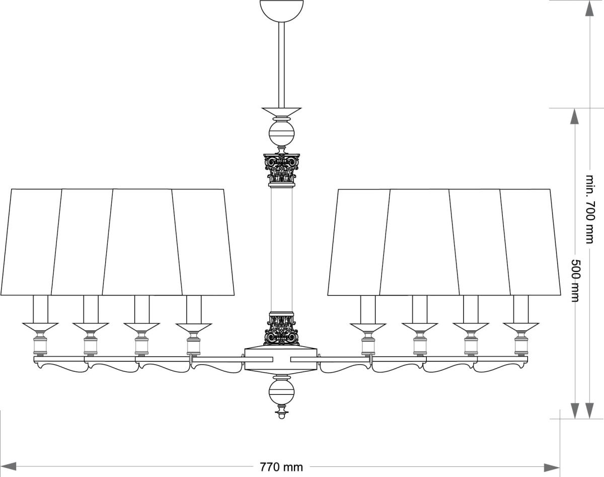 Подвесная люстра Kutek Merano Abazur MER-ZW-8 (P/A)