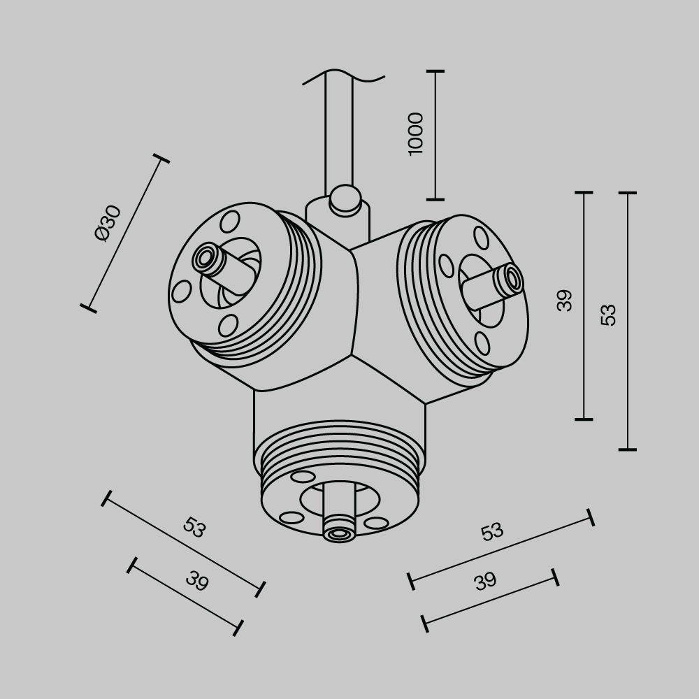 T-образный вертикальный коннектор с вводом питания Maytoni Shelf CA016TC-P-B
