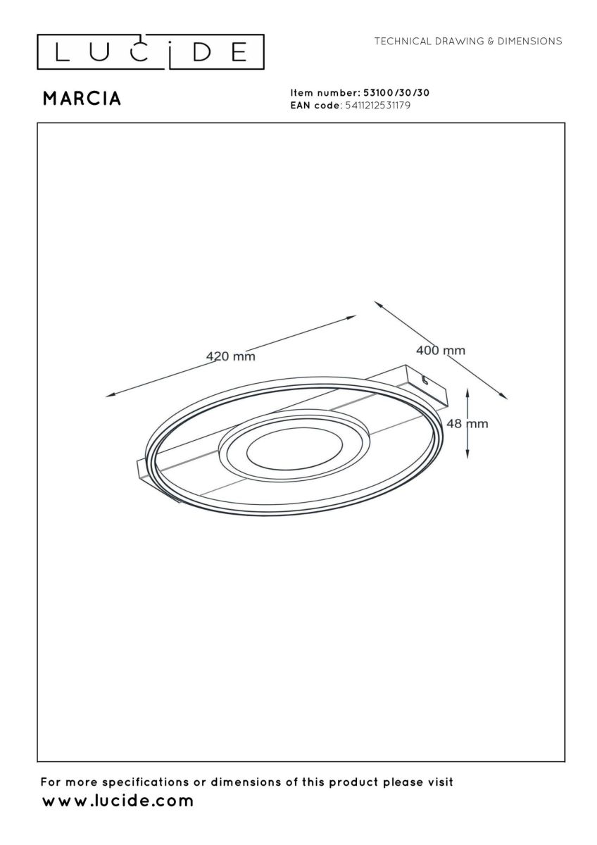 Потолочный светильник Lucide Marcia 53100/30/30