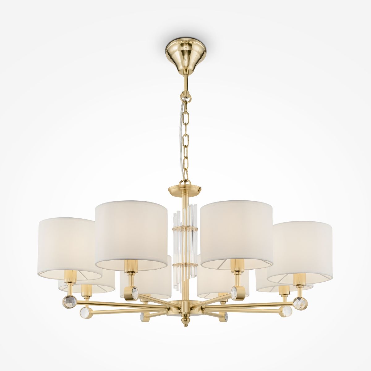 Подвесная люстра с абажуром из ткани Maytoni Alloro MOD088PL-08BS