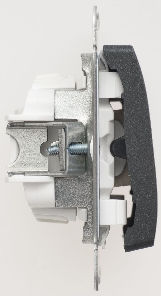 Кнопка нажимная сх.1, 10AX Systeme Electric Glossa Антрацит GSL000715