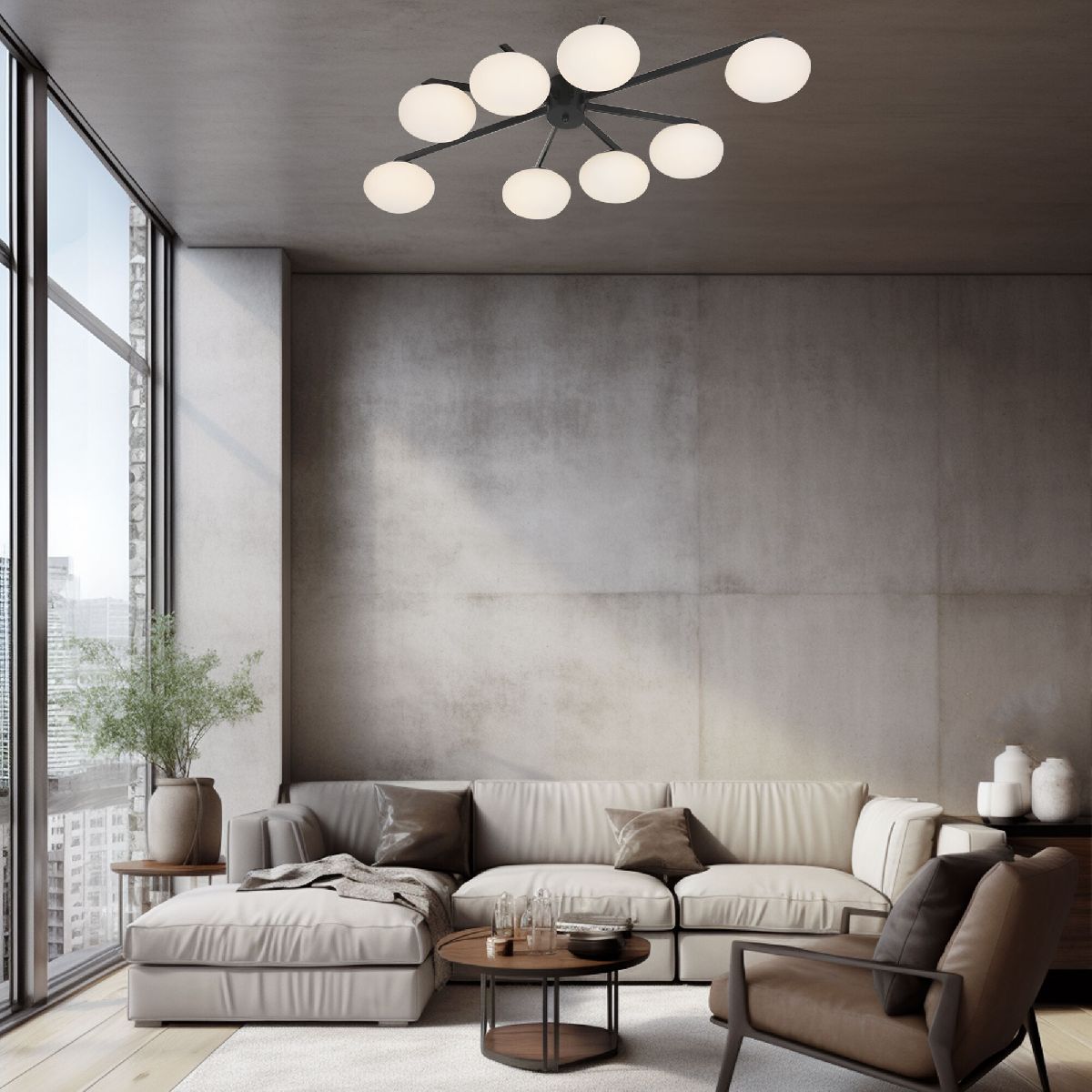 Потолочная люстра Eurosvet Opaline 70220/8 черный Smart a065767