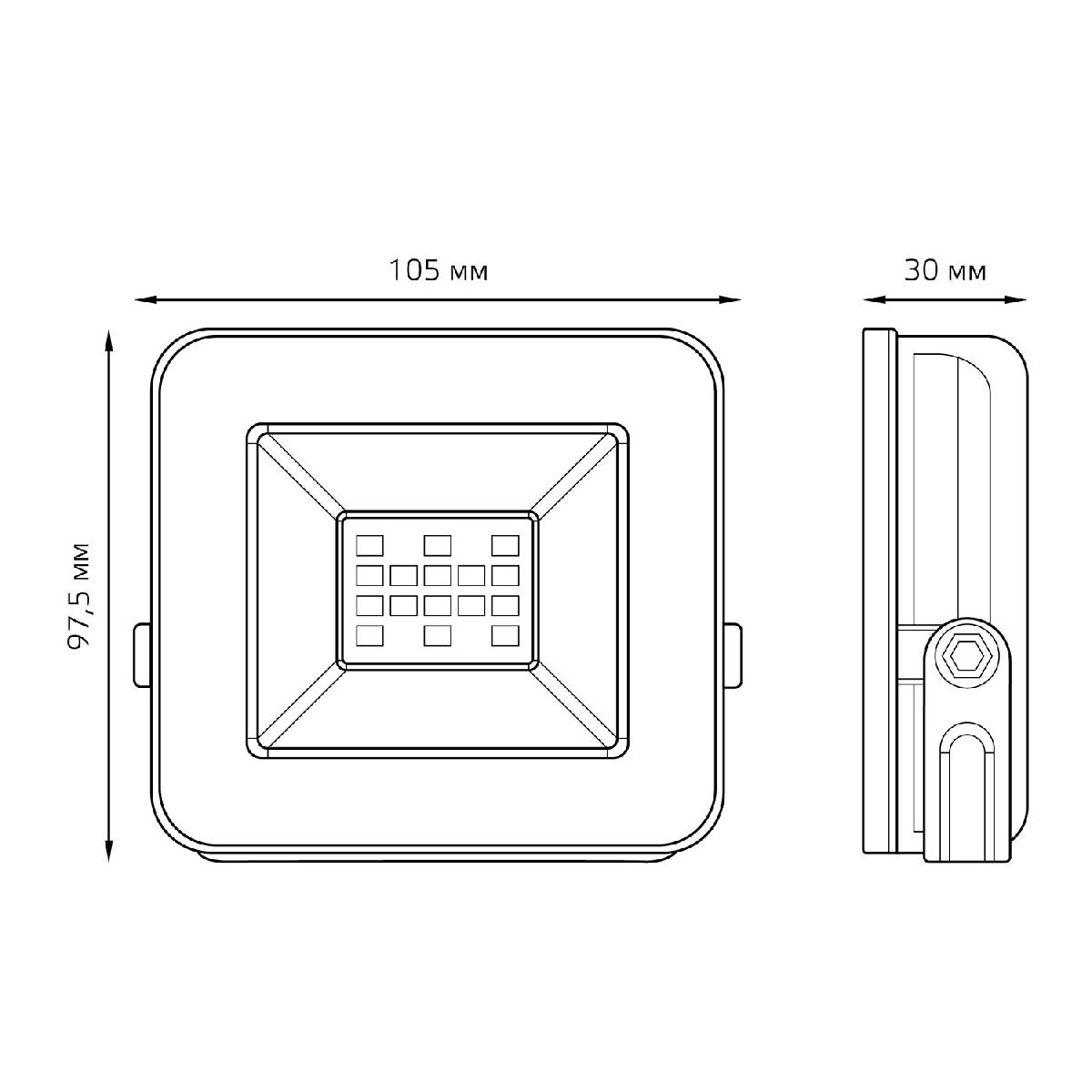 Прожектор светодиодный Gauss Elementary Промо 10W 6500К 613100310P