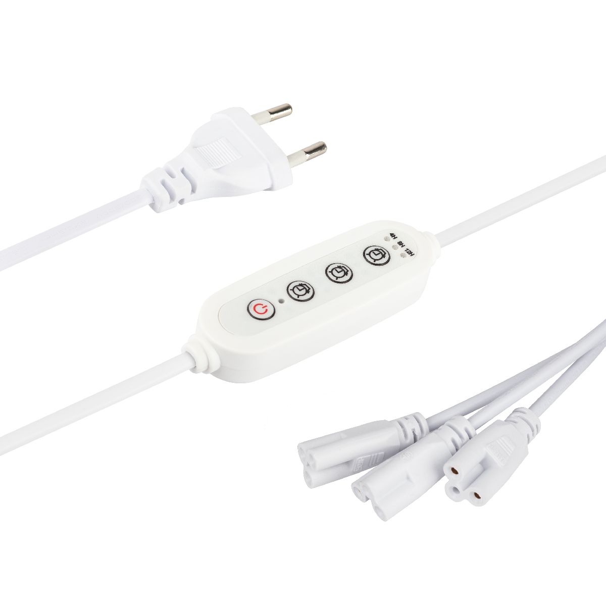 Разветвитель сетевой для линейных светильников Эра 3х IEC C5 3pin+timer (4/8/12 H) 2 м Б0066949