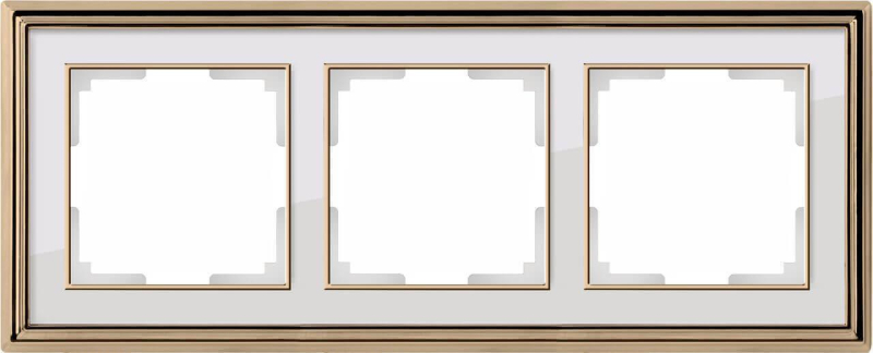 Рамка Werkel Palacio на 3 поста золото/белый WL17-Frame-03 4690389103674