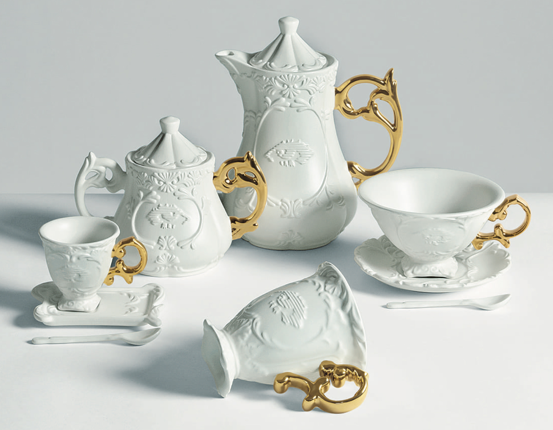 Блюдце с чашкой I-Coffee Seletti I-Wares Gold 09869