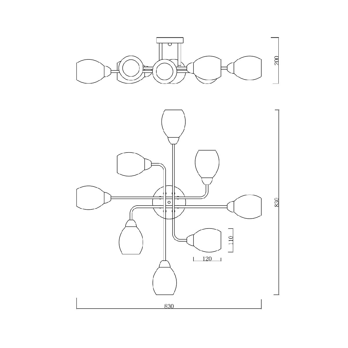 Потолочная люстра Escada Hope 1132/8P Black