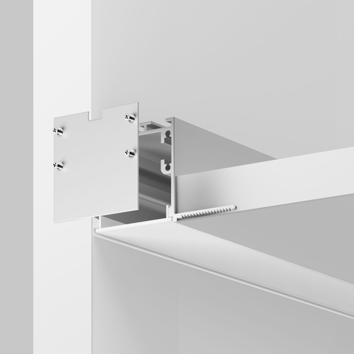 Алюминиевый профиль встраиваемый скрытого монтажа 59x59 Maytoni Led Strip ALM-5959-S-2M 636014