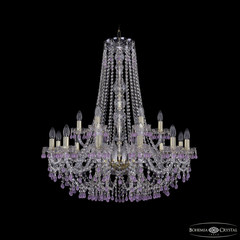 Подвесная люстра второго света Bohemia Ivele Crystal 1410/12+6/300/h-95 G V7010