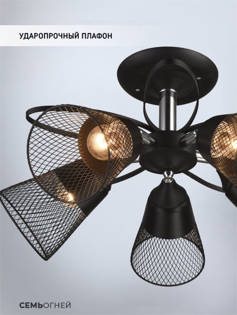 Люстра на штанге Wedo Light Berat WD3525/5C-BK-CR-BK