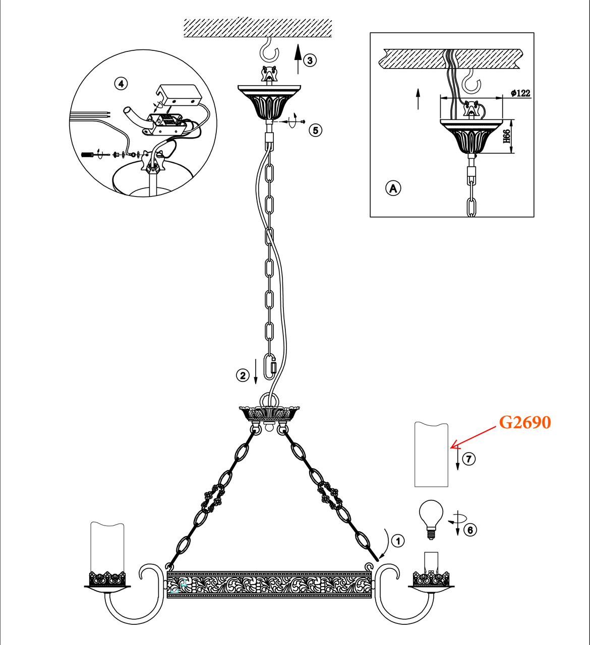 Подвесная люстра Odeon Light Mela 2690/8